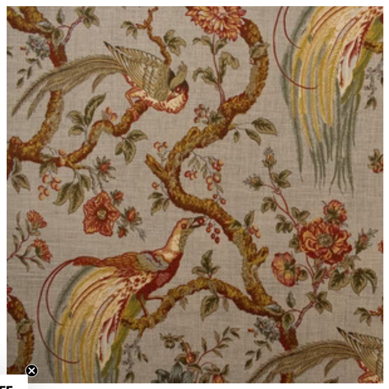 Pair of GreenHouse Bay Leaf curtains panels drapes blue birds floral