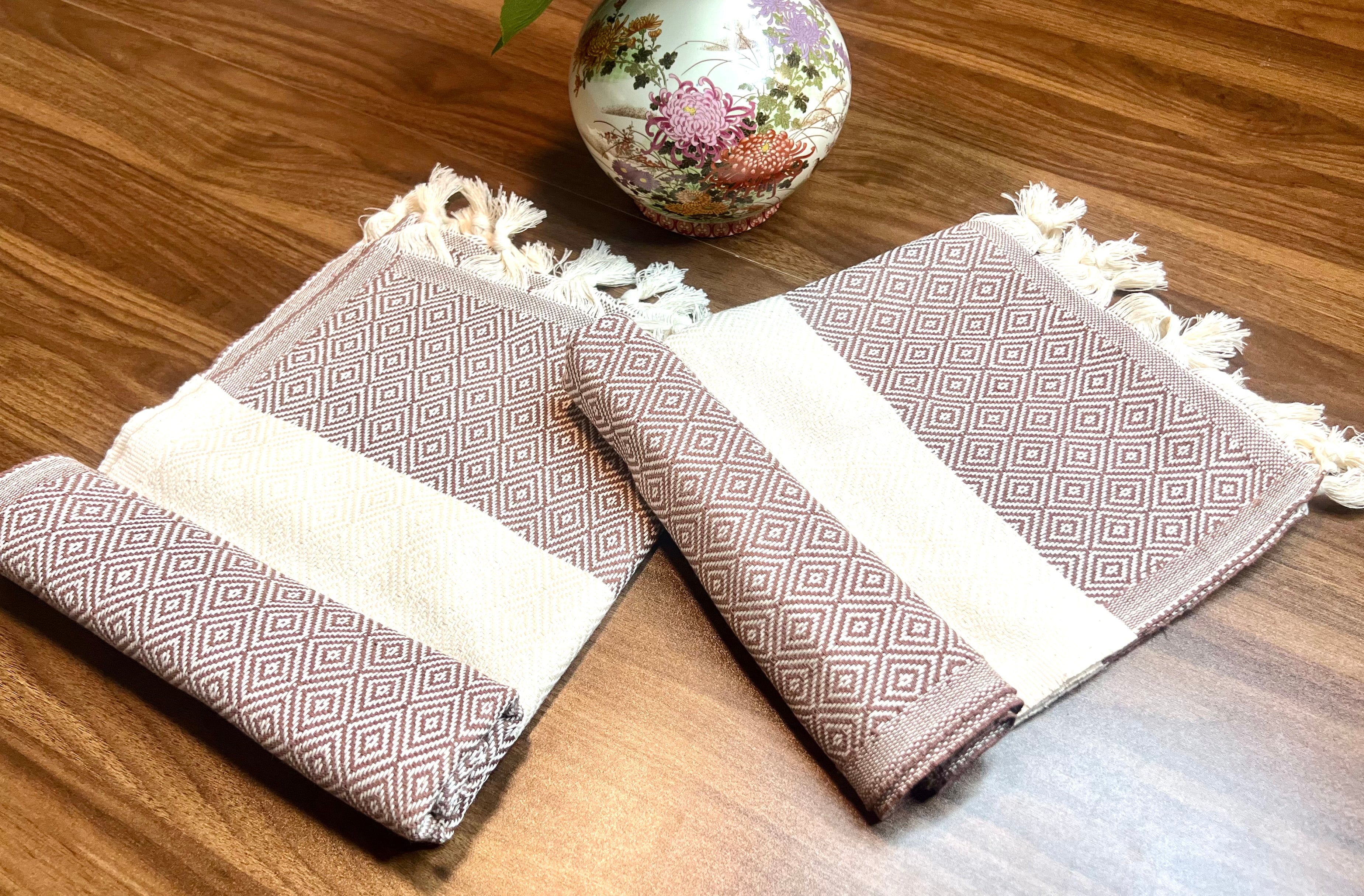 Luxury Tea Towel, Turkish Tea Towels, Organic Cotton Washcloth Diamond Weave Pattern