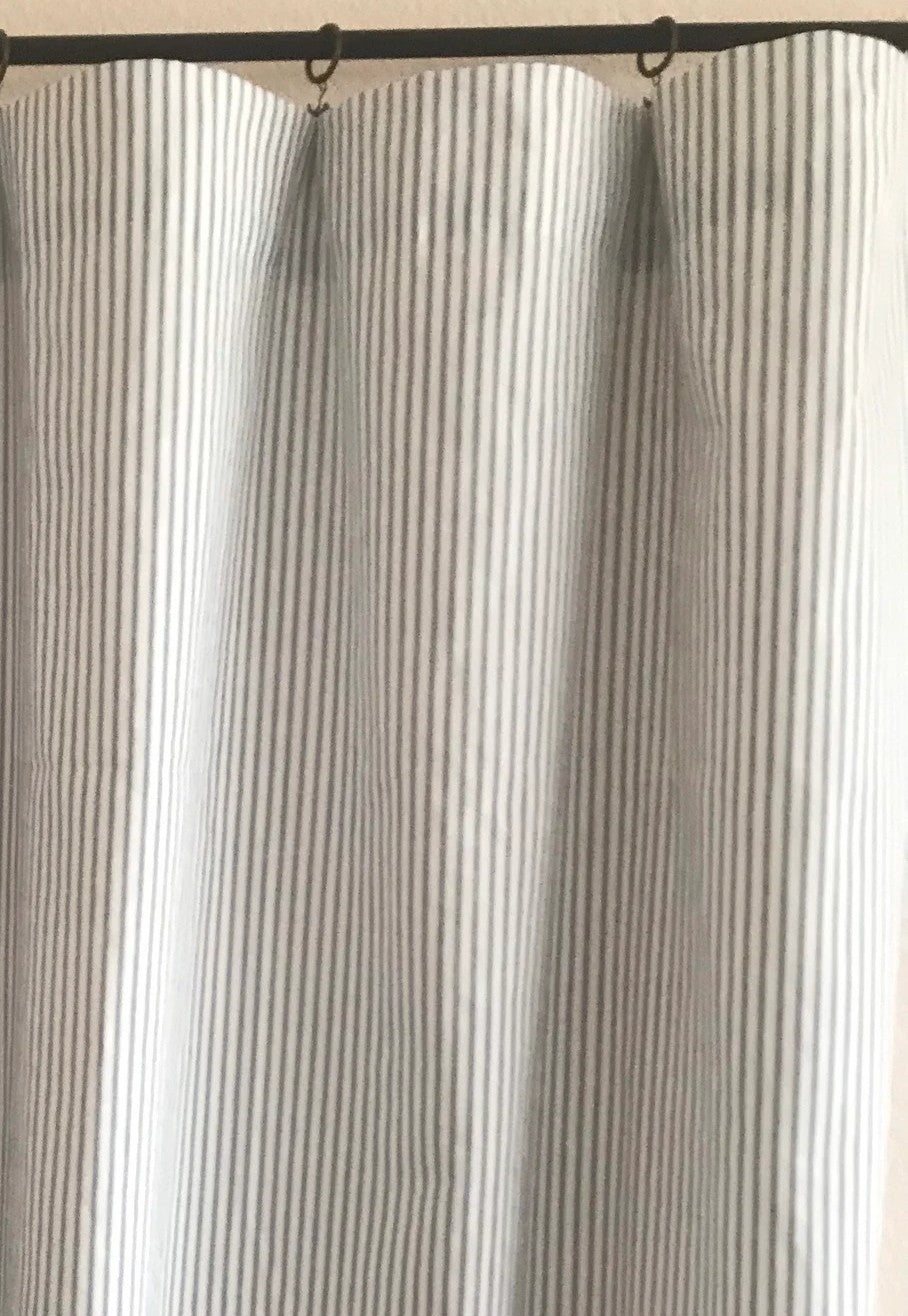 Farmhouse ticking stripe curtains panels drapes cafe curtains blue red black white or 1 valance USA made